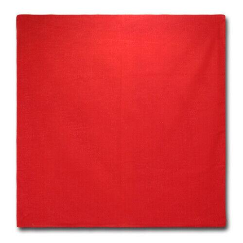 1 Dozen Pack Printed Bandanas 100% Cotton Cloth Scarf Wrap Face Mask Cover-Red Plain-