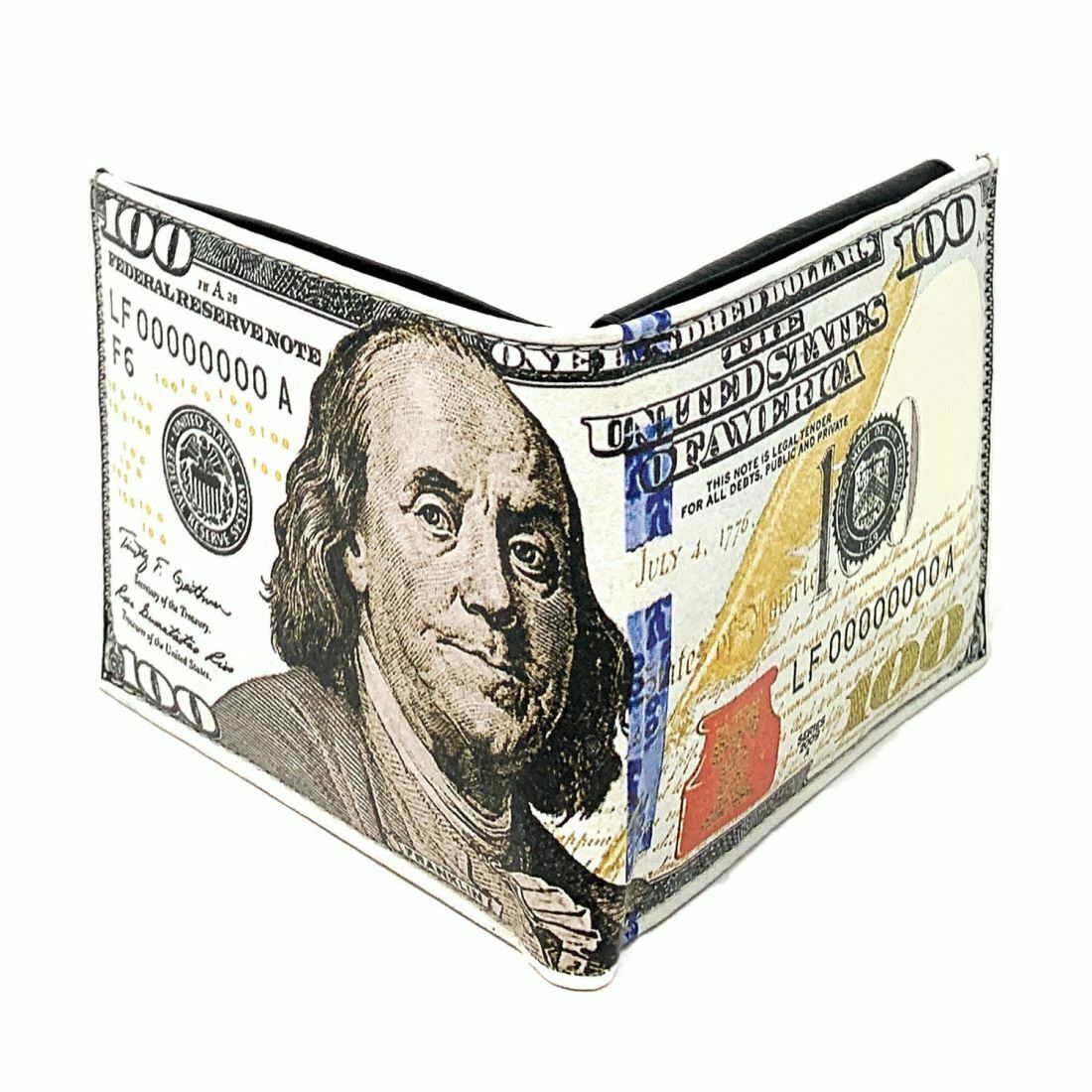USA Patriotic Bifold Wallets In Gift Box Mens Womens Youth-100 Dollar Old-