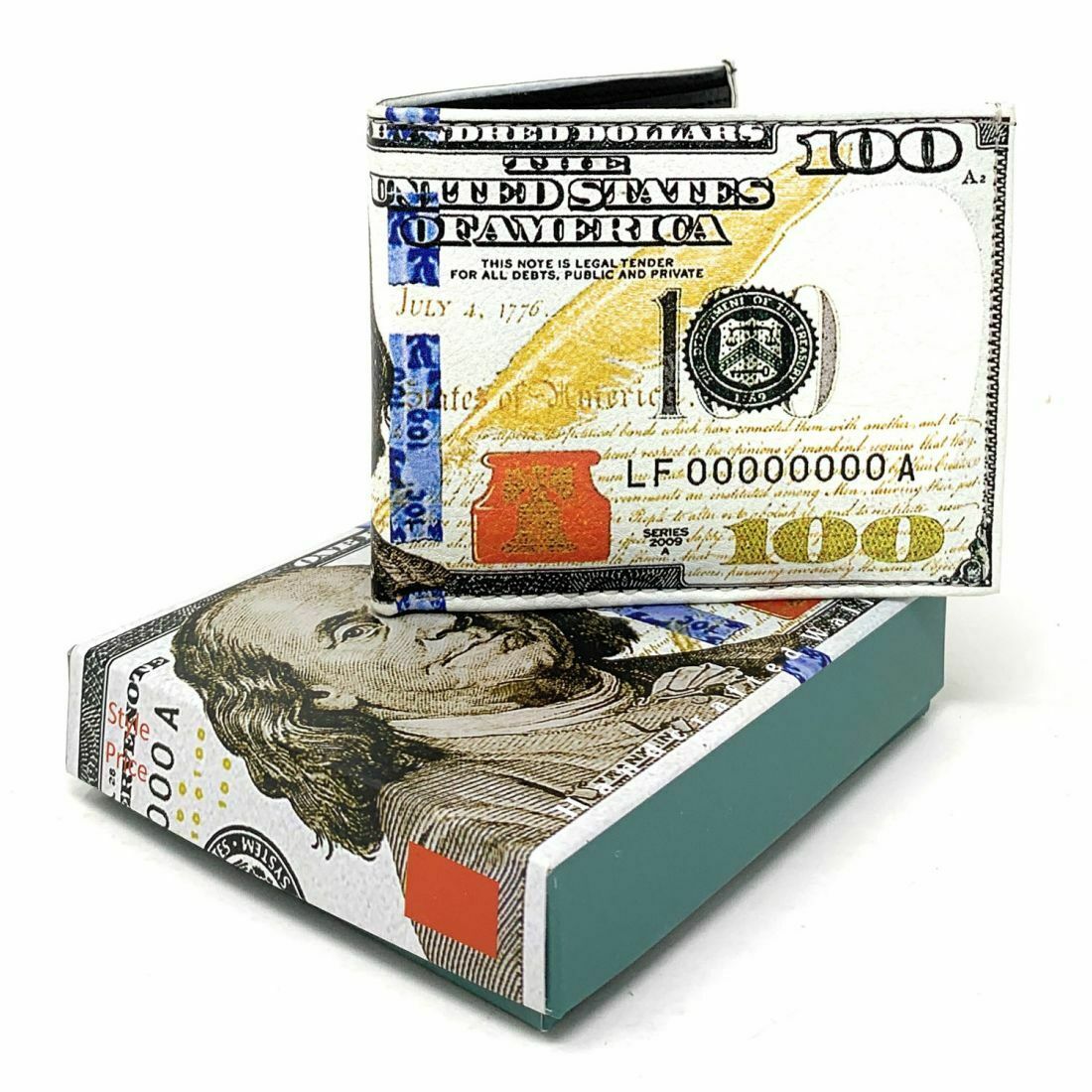 USA Patriotic Bifold Wallets In Gift Box Mens Womens Youth-100 Dollar Old-