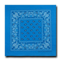 Bandanas 100% Cotton Double-Sided Printed Paisley Cloth Scarf Wrap Face Mask Cover-Turquoise-