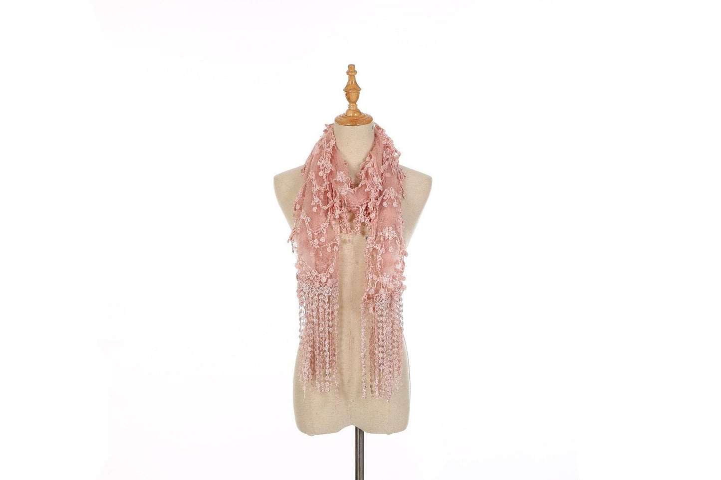 Casaba Womens Formal Lace Crochet Scarves Scarf Shawl Church Bridal Fringe Sheer-Black-