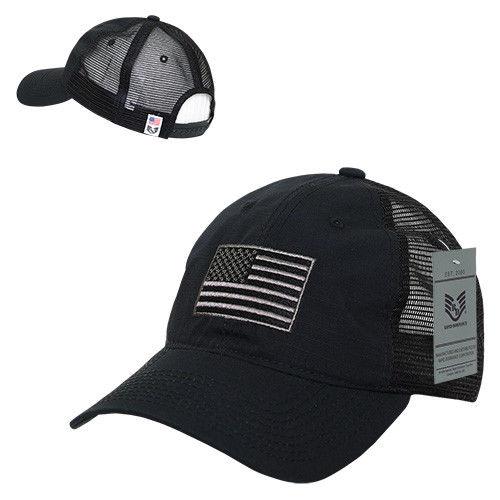 Rapid Dominance USA American Flag Text Ripstop 6 Panel Trucker Dad Caps Hats-USA-NAVY-