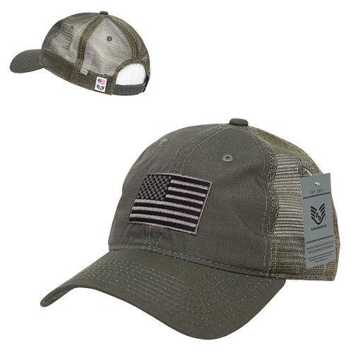 Rapid Dominance USA American Flag Text Ripstop 6 Panel Trucker Dad Caps Hats-USA-NAVY-
