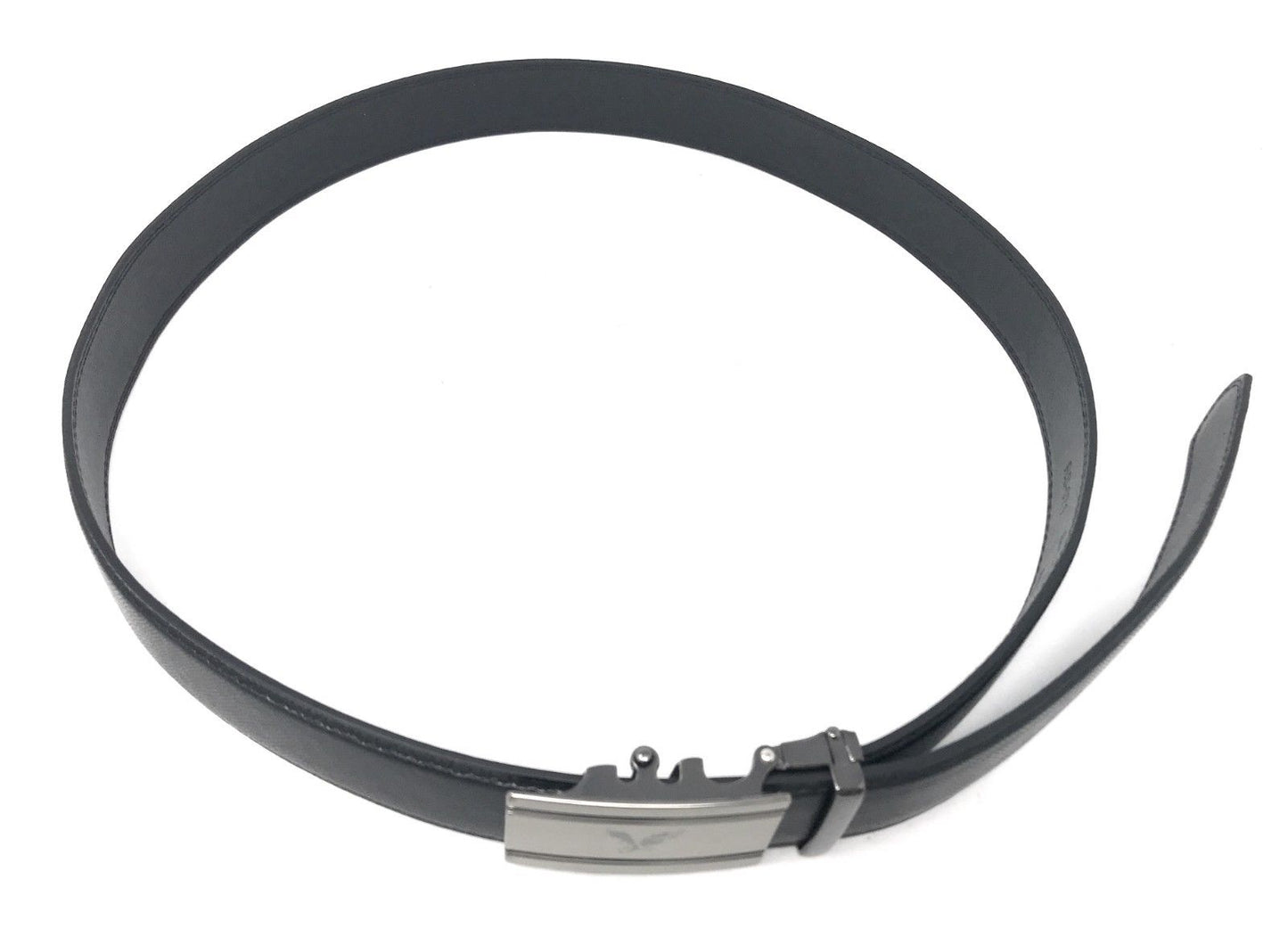 Leather Mens Ratchet Belt Sliding Adjustable Automatic Buckle Cut to Size-Black Diamond-