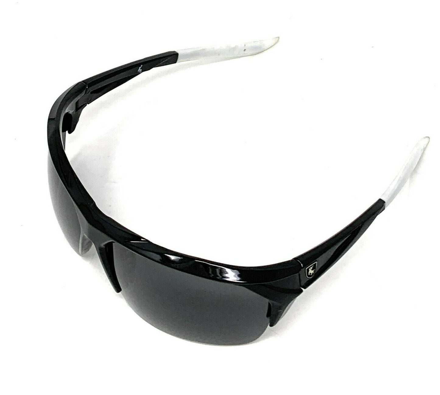 Polarized Half Frame Sunglasses Sports Warrior Style Driving Motorcycle Fishing-Black / Blue White (frame)-