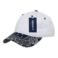 Decky Trendy Paisley Bandanna Polo 6 Panel Baseball Snapbacks Hats Caps Unisex-White/Navy-