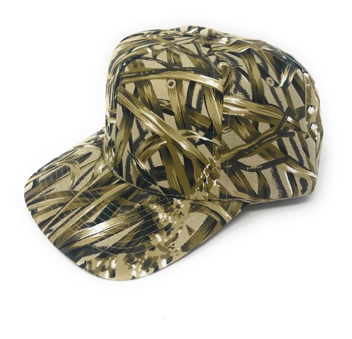 Cotton Twill Camo Camouflage 6 Panel Hunting Fishing Baseball Snapback Hats Caps-Green Tree Camo-