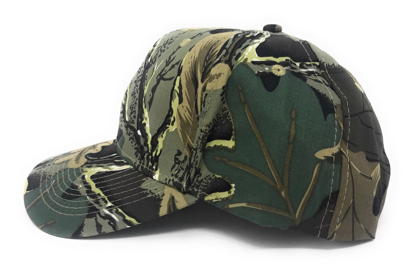 Cotton Twill Camo Camouflage 6 Panel Hunting Fishing Baseball Snapback Hats Caps-Green Tree Camo-