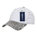 Decky Trendy Paisley Bandanna Polo 6 Panel Baseball Snapbacks Hats Caps Unisex-White/Grey-