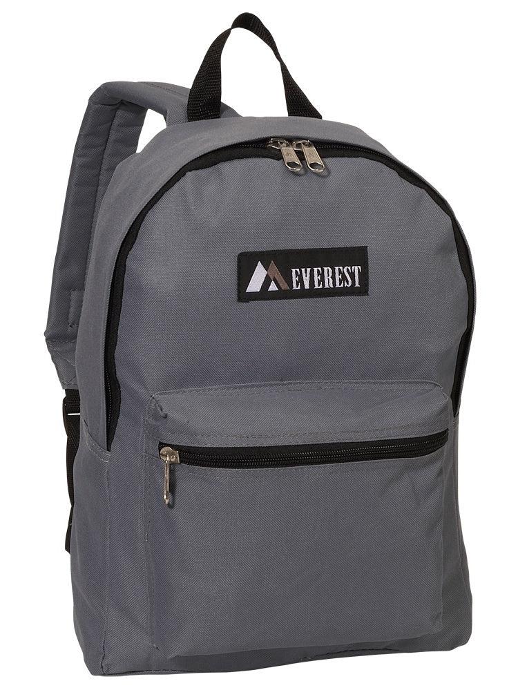 Everest Backpack Book Bag - Back to School Basic Style - Mid-Size-Gray-