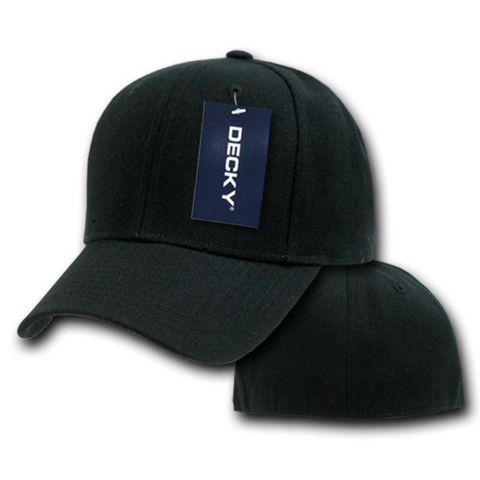 6-Pack Decky Classic Plain Fitted Curved Bill Baseball Hats Caps Wholesale Lot-