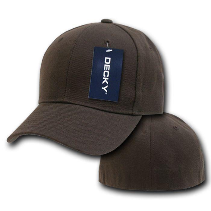 6-Pack Decky Classic Plain Fitted Curved Bill Baseball Hats Caps Wholesale Lot-