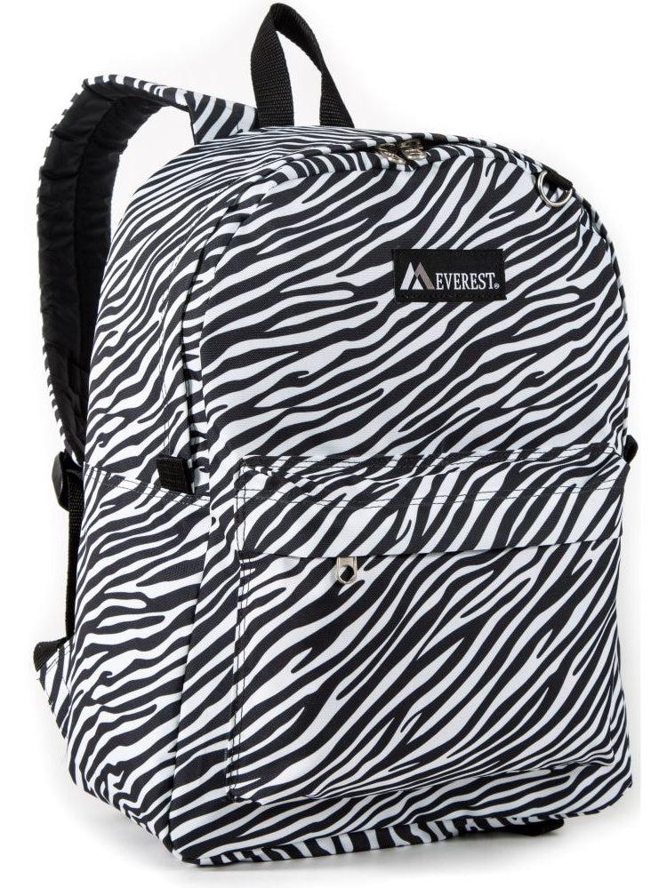 Everest Backpack Book Bag - Back to School Classic in Fun Prints & Patterns-Zebra-