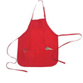 6 Pack Full Adult Size Bib Aprons With 2 Waist Pockets Plain Solid Colors Kitchen Cook Chef Waiter Crafts Garden Wholesale Bulk-RED-
