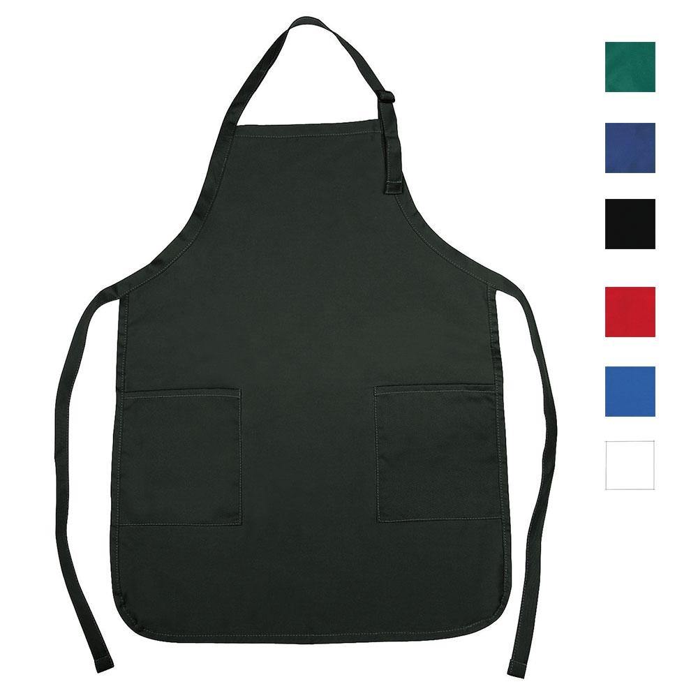 3 Pack Full Adult Size Bib Aprons With 2 Waist Pockets Plain Solid Colors Kitchen Cook Chef Waiter Crafts Garden Wholesale Lot Bulk-ASSORTED COLORS-