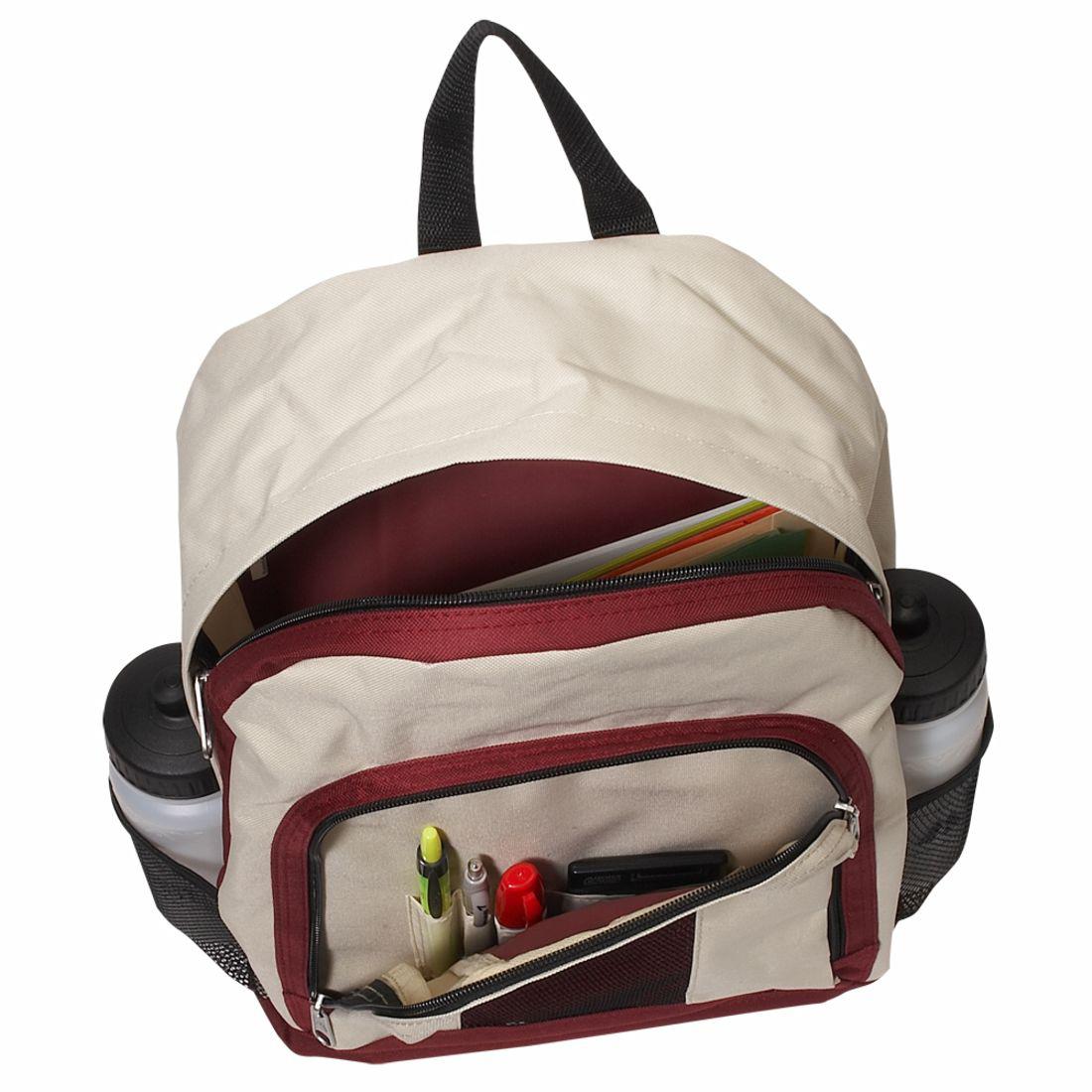 Everest Backpack with Front & Side Pockets-Black-