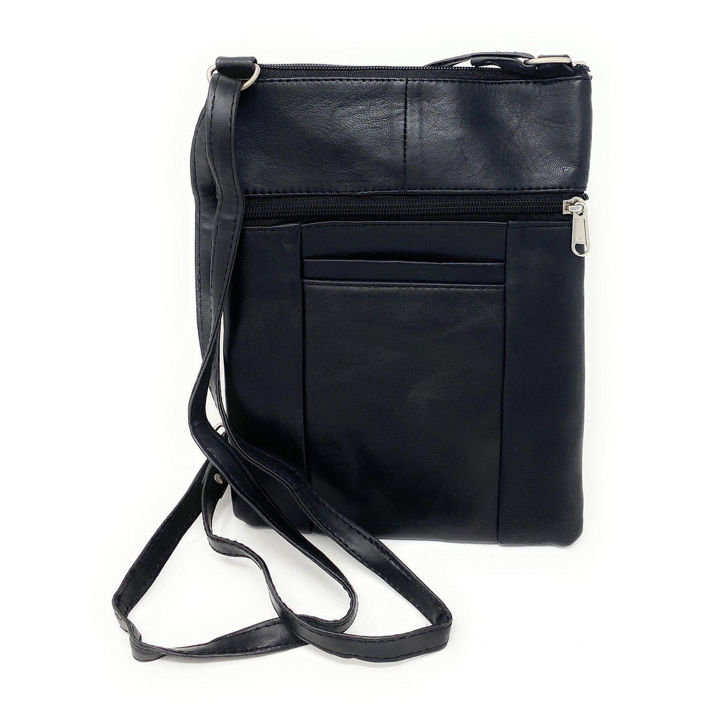 Casaba Womens Genuine Leather Crossbody Purse Shoulder Messenger Bag Organizer-Black-