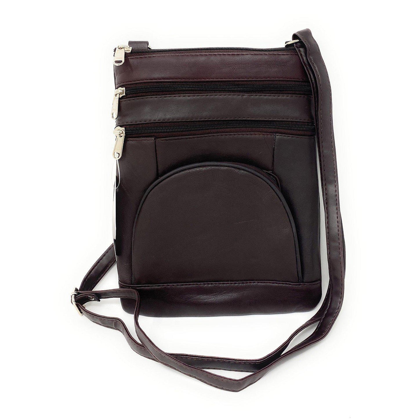 Casaba Womens Genuine Leather Crossbody Purse Shoulder Messenger Bag Organizer-Brown-