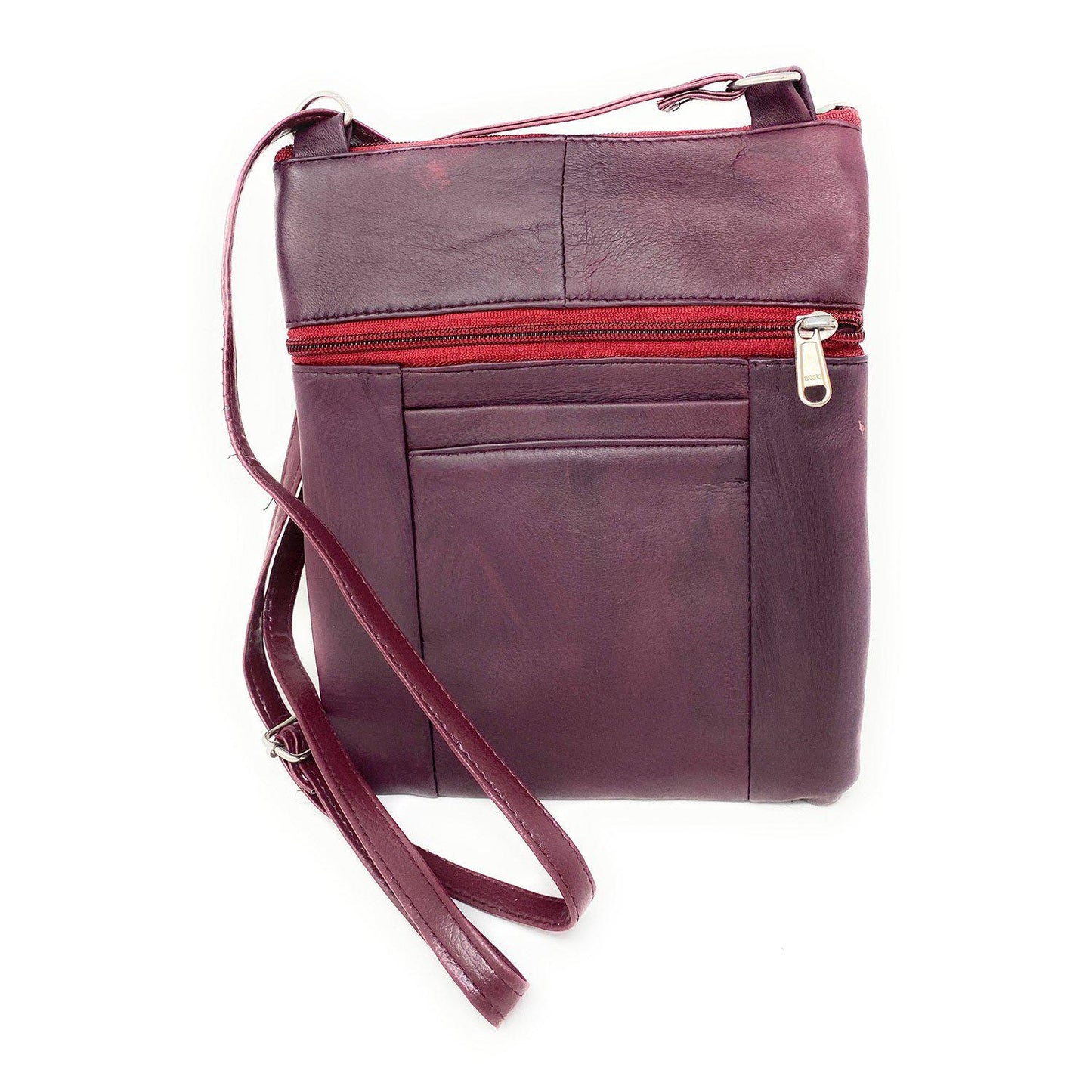 Casaba Womens Genuine Leather Crossbody Purse Shoulder Messenger Bag Organizer-Black-