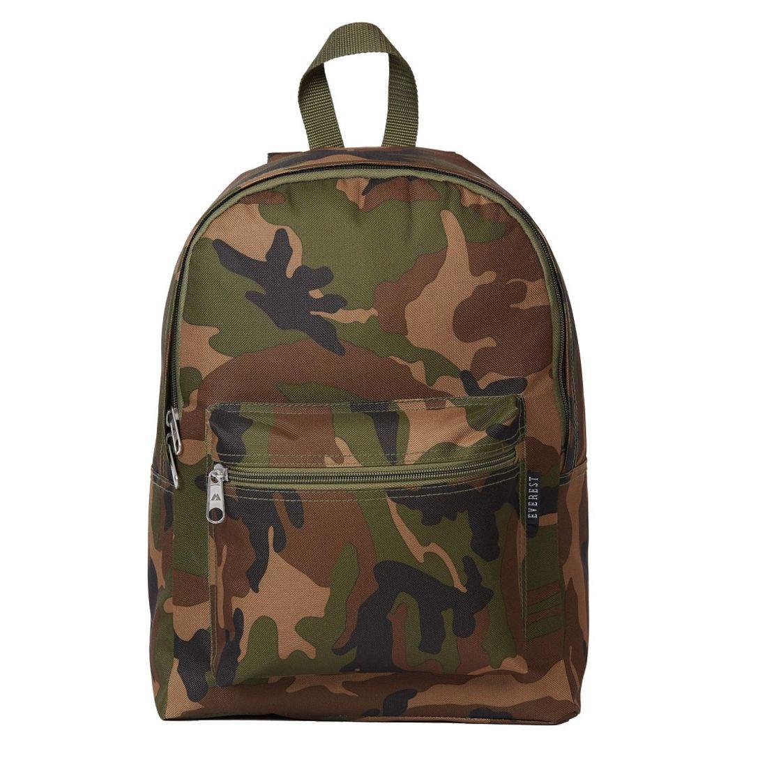 Everest Backpack Book Bag - Back to School Basic Style - Mid-Size-Camo-