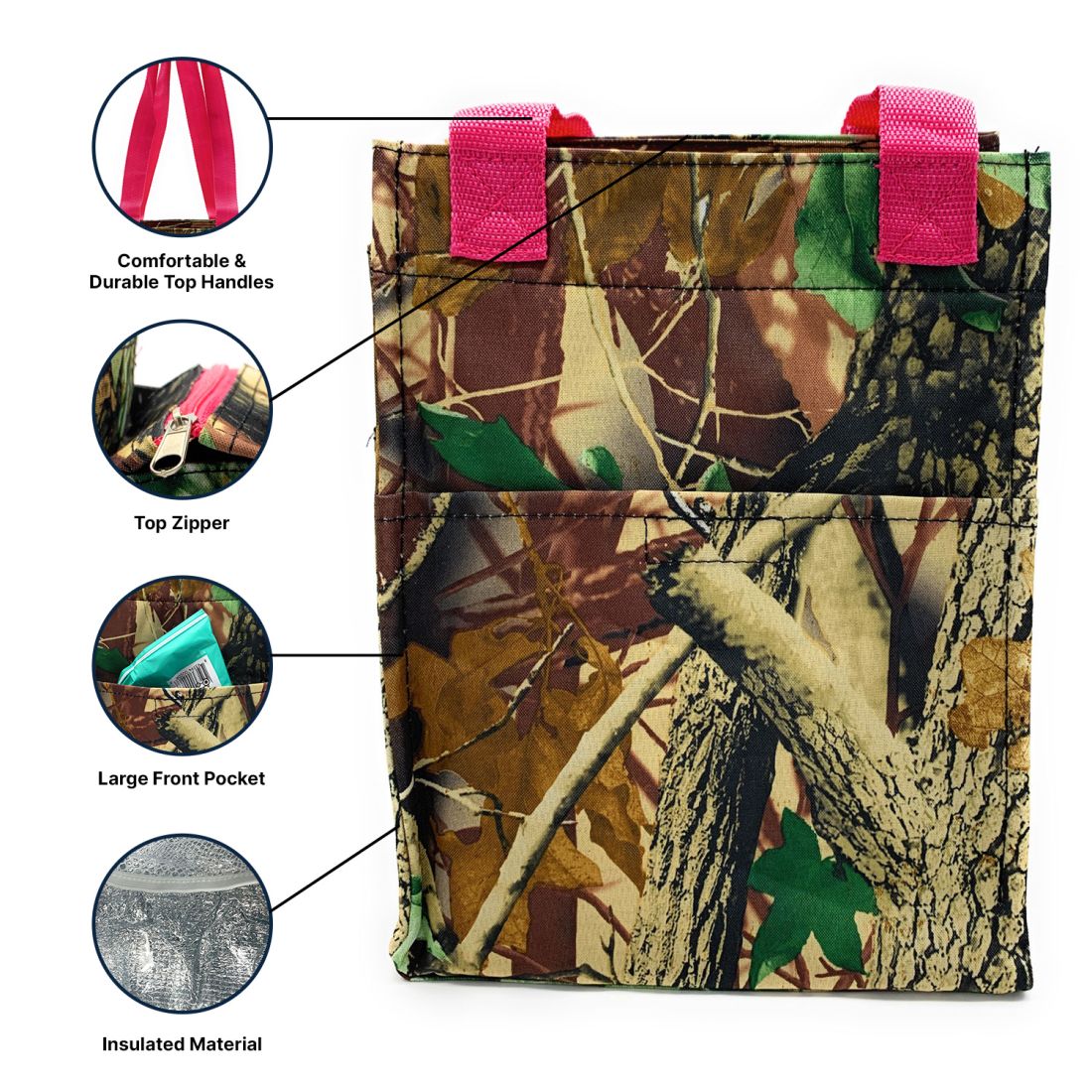 Empire Cove Insulated Lunch Bag Girls Kids Adults Cooler Food Tote Picnic Travel-Unicorn-