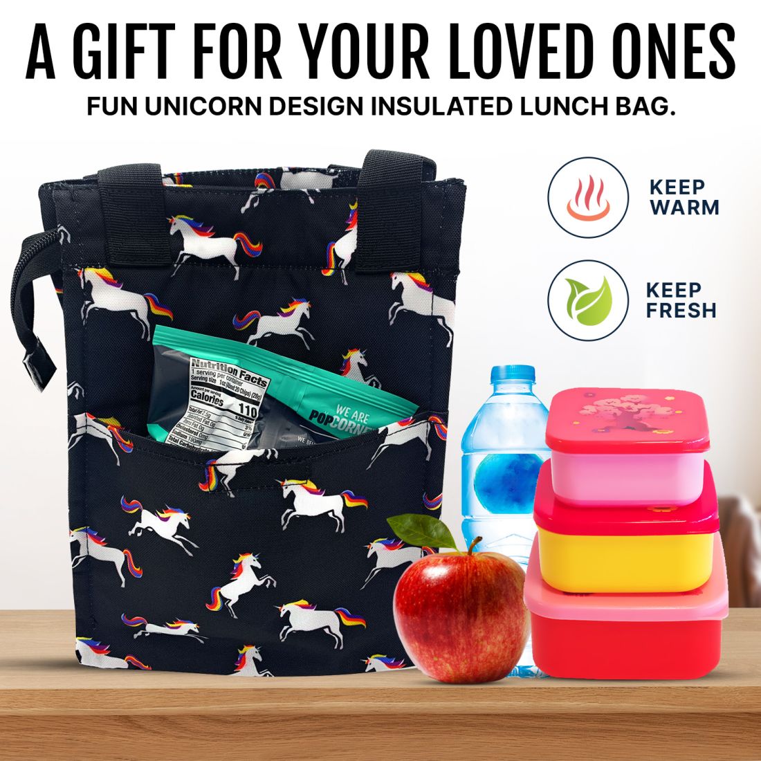 Empire Cove Insulated Lunch Bag Cooler Kids Adults Food Tote Picnic Travel Unicorn-