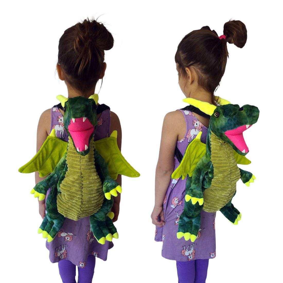 Empire Cove Kids School Mini Backpack Furry Dinosaur Sloth Dragon Koala Book Bag-Dinosaur-