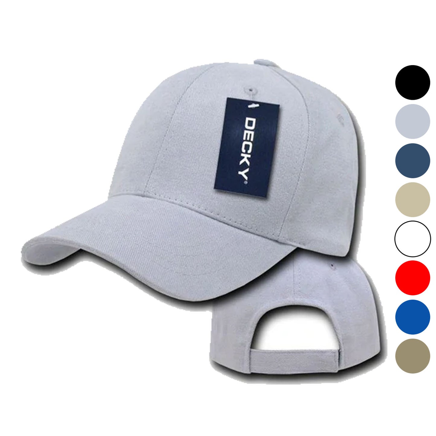Decky Blank Brushed Bull Denim Cotton Dad Caps Hats-Black-