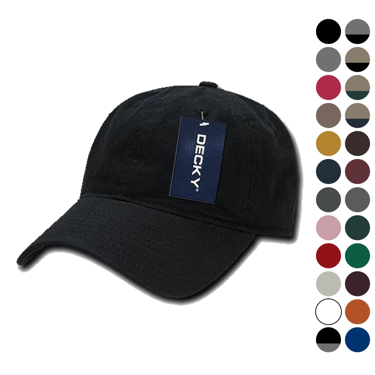 6 Lot Decky Washed Cotton Polo Low Crown 6 Panel Dad Caps Hats Wholesale Lots-