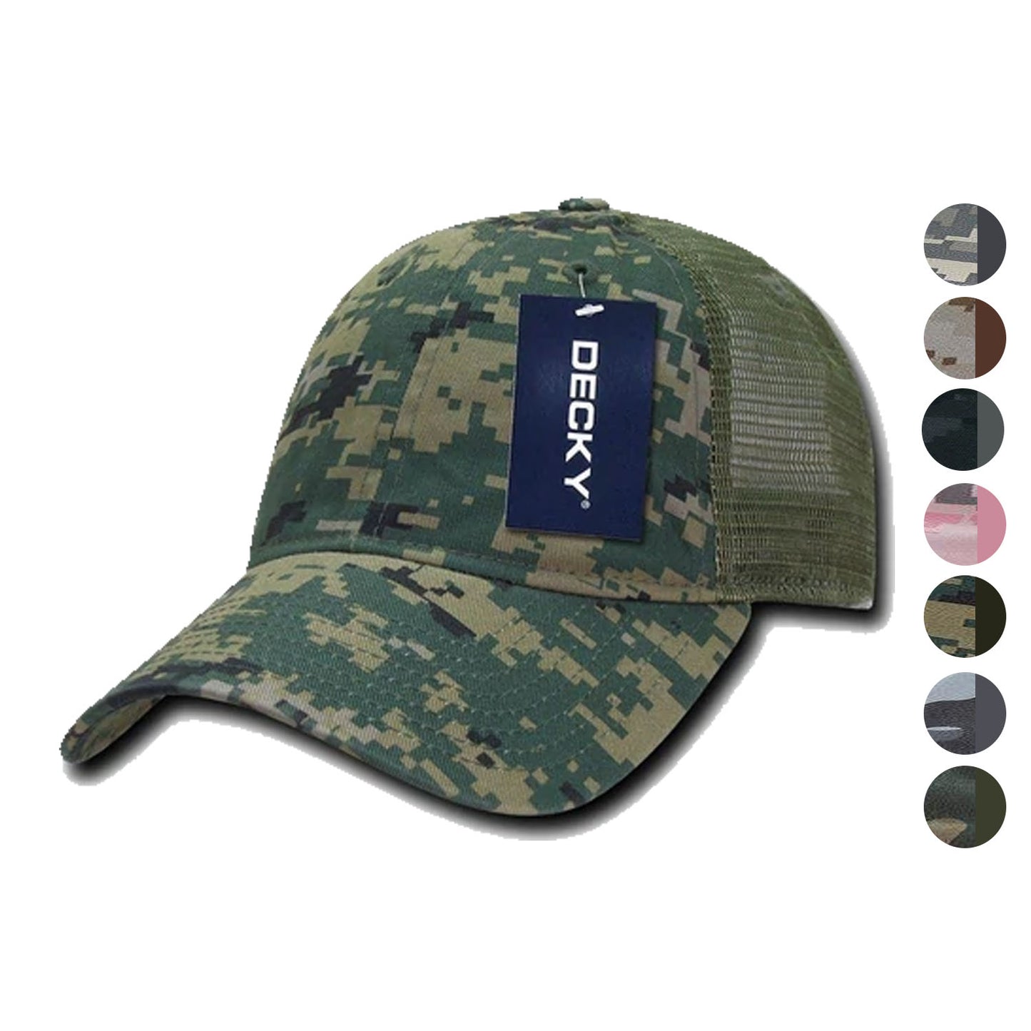 Decky Relaxed Camo 6 Panel Pre Curved Bill Trucker Baseball Caps Hats-ACU-