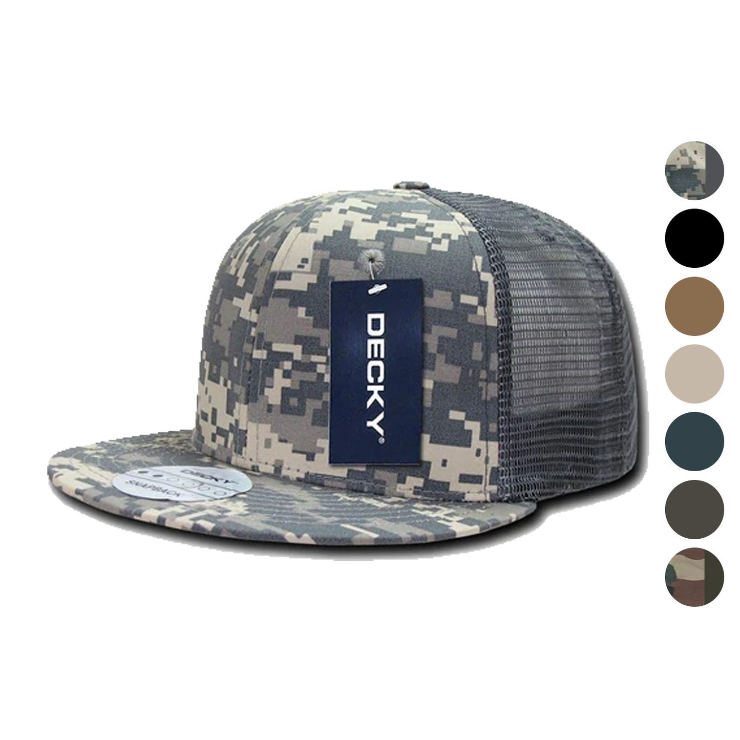 Decky Military Army Camo Acu Ripstop Flat Bill Trucker Cotton Hats Caps-ACU-