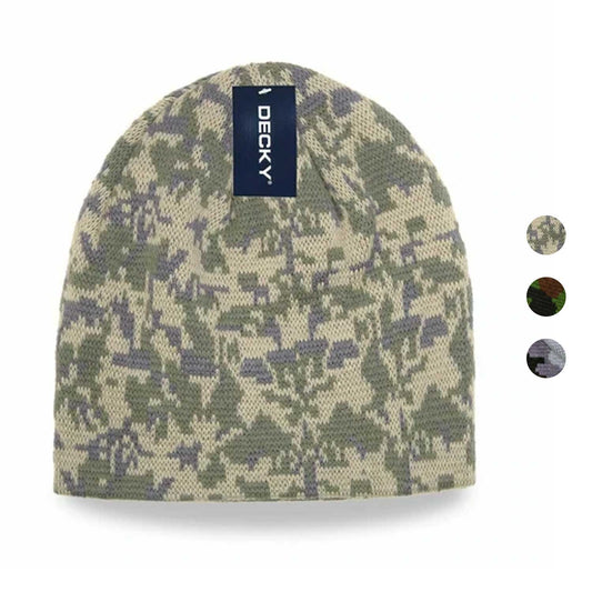 Decky Camo Short Beanies Cuffed For Everyday Wear-ACU-