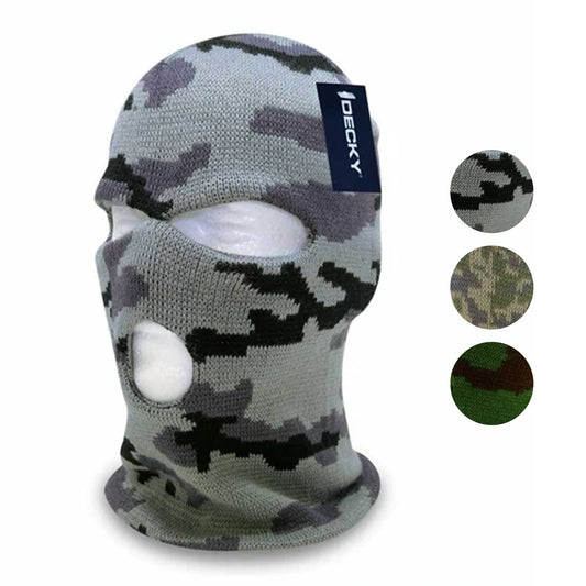Decky Camo 3 Hole Winter Snow Face Mask Beanie Balaclava-ACU-