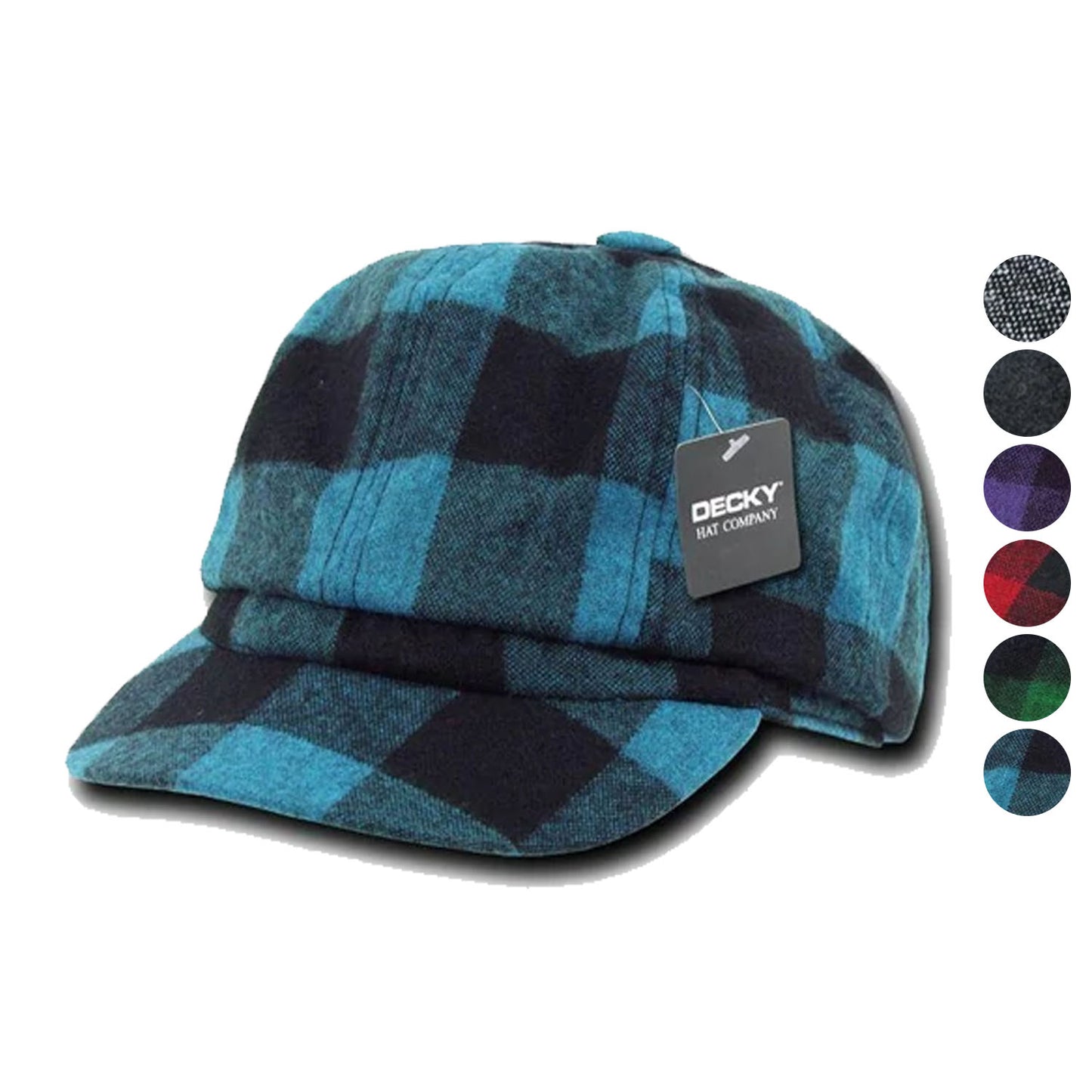 Decky Newsboy Ivys Plaid Pre Curved Hats Drivers Cabbie Golf Gatsby-Black Plaid-Large/XL-
