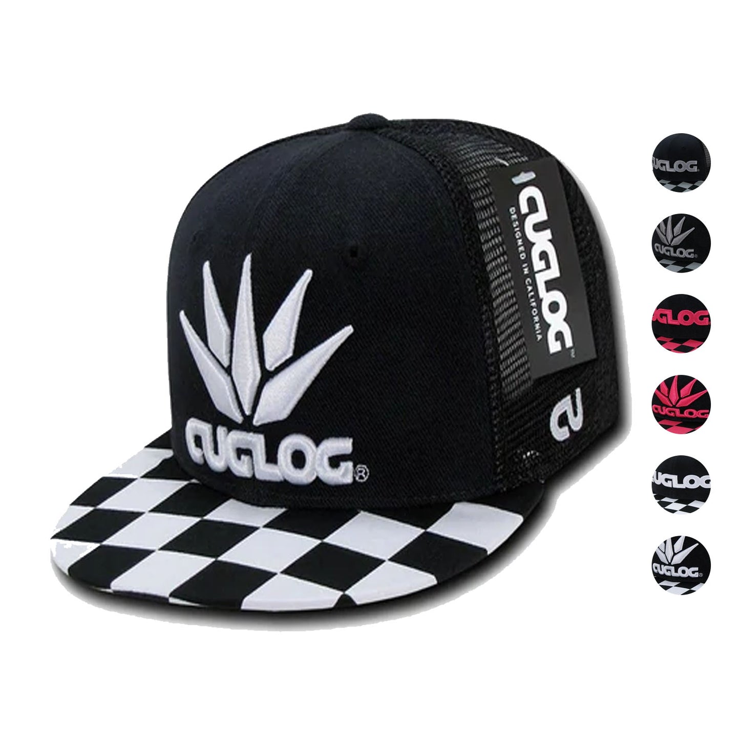 1 Dozen Cuglog Checker 6 Panel Retro Flat Bill Trucker Caps Hats Wholesale Lots-