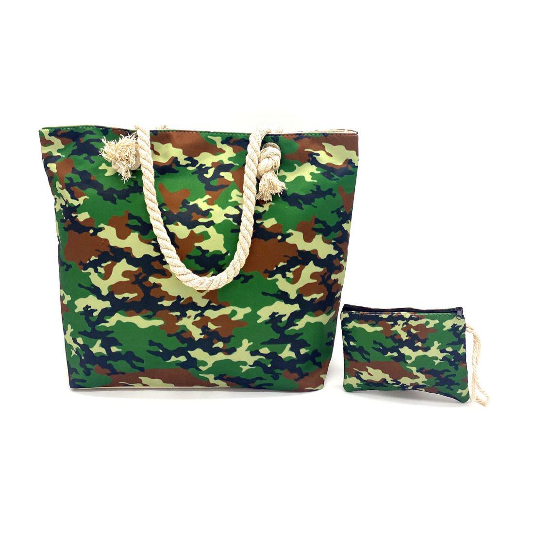 Empire Cove Womens 2 Piece Gift Set Camouflage Beach Tote Bag Sunglasses Travel-