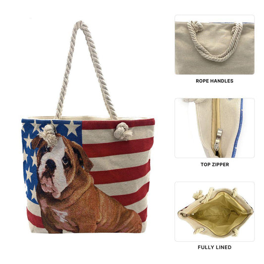 Empire Cove Womens 3 Piece Gift Set Dog Beach Tote Bag Sunglasses Coin Pouch-