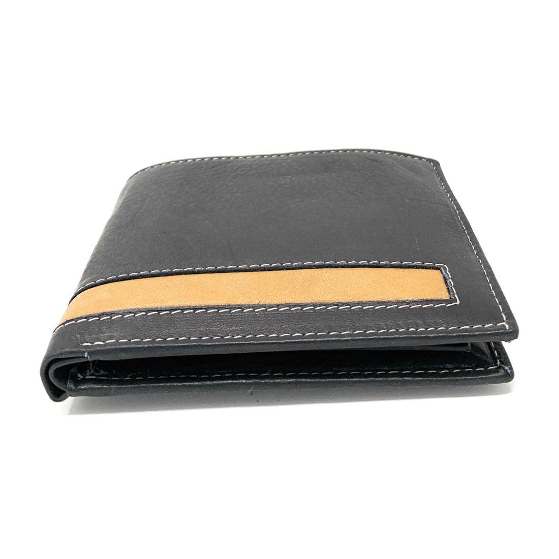 Empire Cove Stylish Genuine Leather Bifold Wallets Mens Womens-Black-
