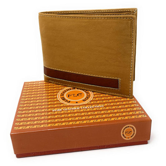 Empire Cove Stylish Genuine Leather Bifold Wallets Mens Womens-Tan-
