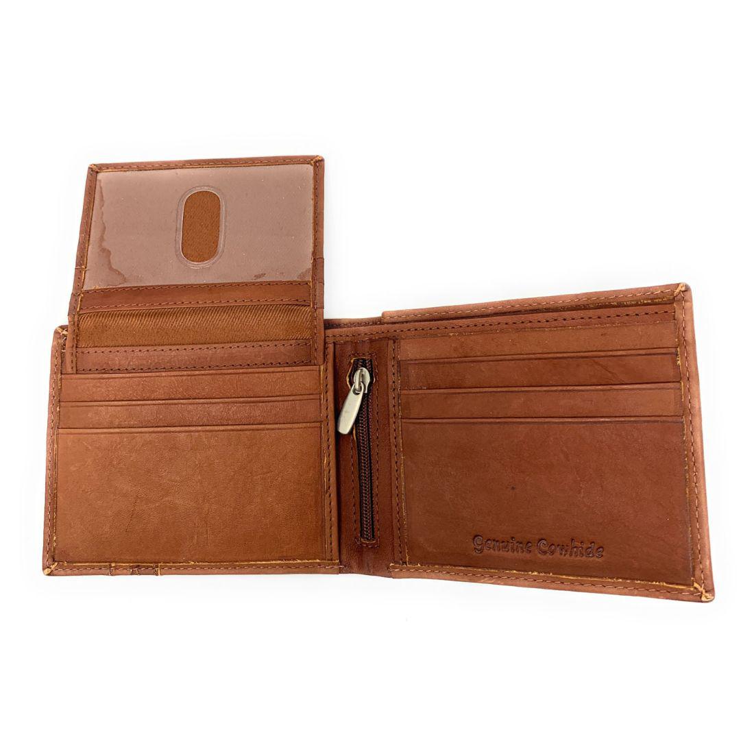 Empire Cove Stylish Genuine Leather Bifold Wallets Mens Womens-Black-