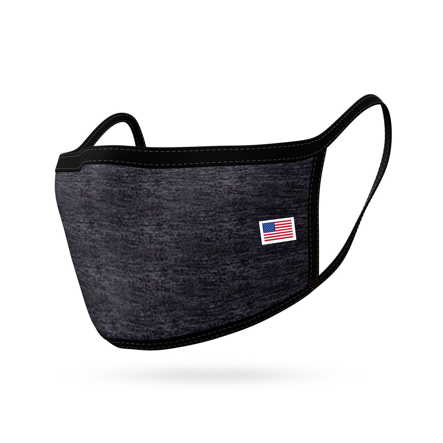 Kids Face Mask for Boys Girls Children Cotton Cloth Double Layer Masks Washable Reusable age 3 to 7 Made in USA-Heather Dark Grey-