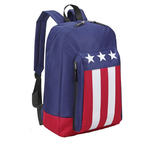 USA Flag Patriotic Backpack Book Bag School Travel Carry-On Adjustable Straps-