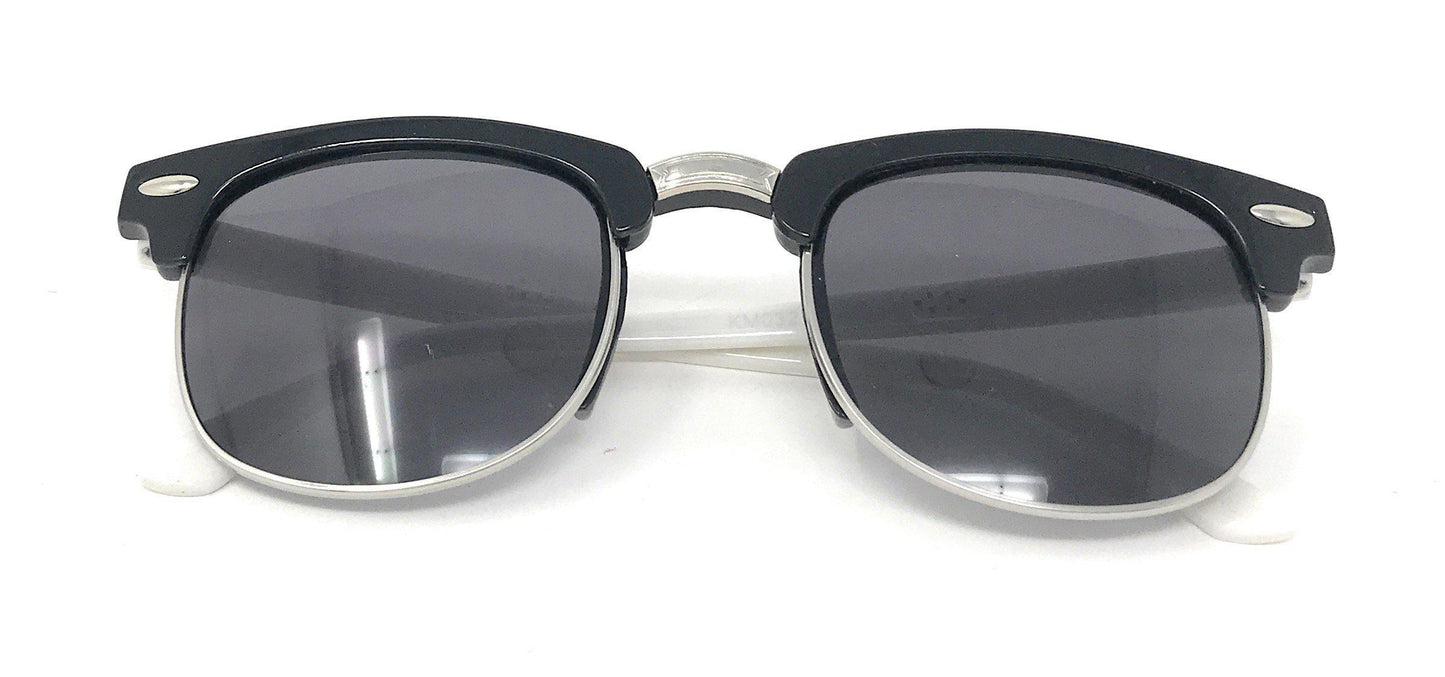 Boys Girls Kids Toddlers Children Sunglasses UV Protection Top Styles w/ Pouch-White (Club)-