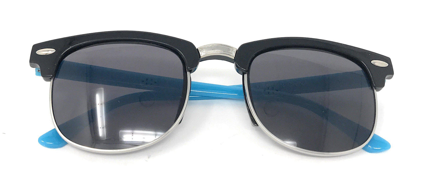 Boys Girls Kids Toddlers Children Sunglasses UV Protection Top Styles w/ Pouch-Blue (Club)-