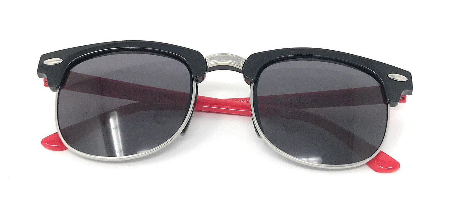 Boys Girls Kids Toddlers Children Sunglasses UV Protection Top Styles w/ Pouch-Red (Club)-