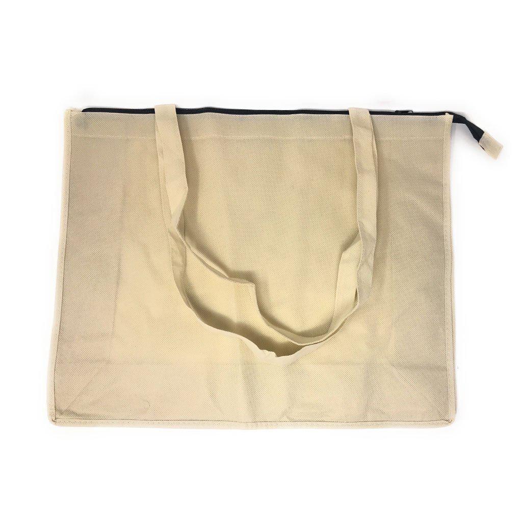 1 Dozen Large Big 20inch Zippered Reusable Grocery Shopping Tote Bags With Gusset Wholesale Bulk-