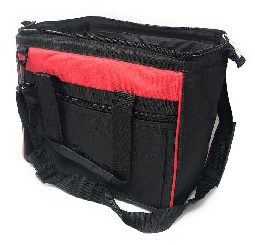 Big Large Cooler Lunch Box Bag Wide Mouth Straps Picnic Beer Drink Water 14inch-RED / BLACK-