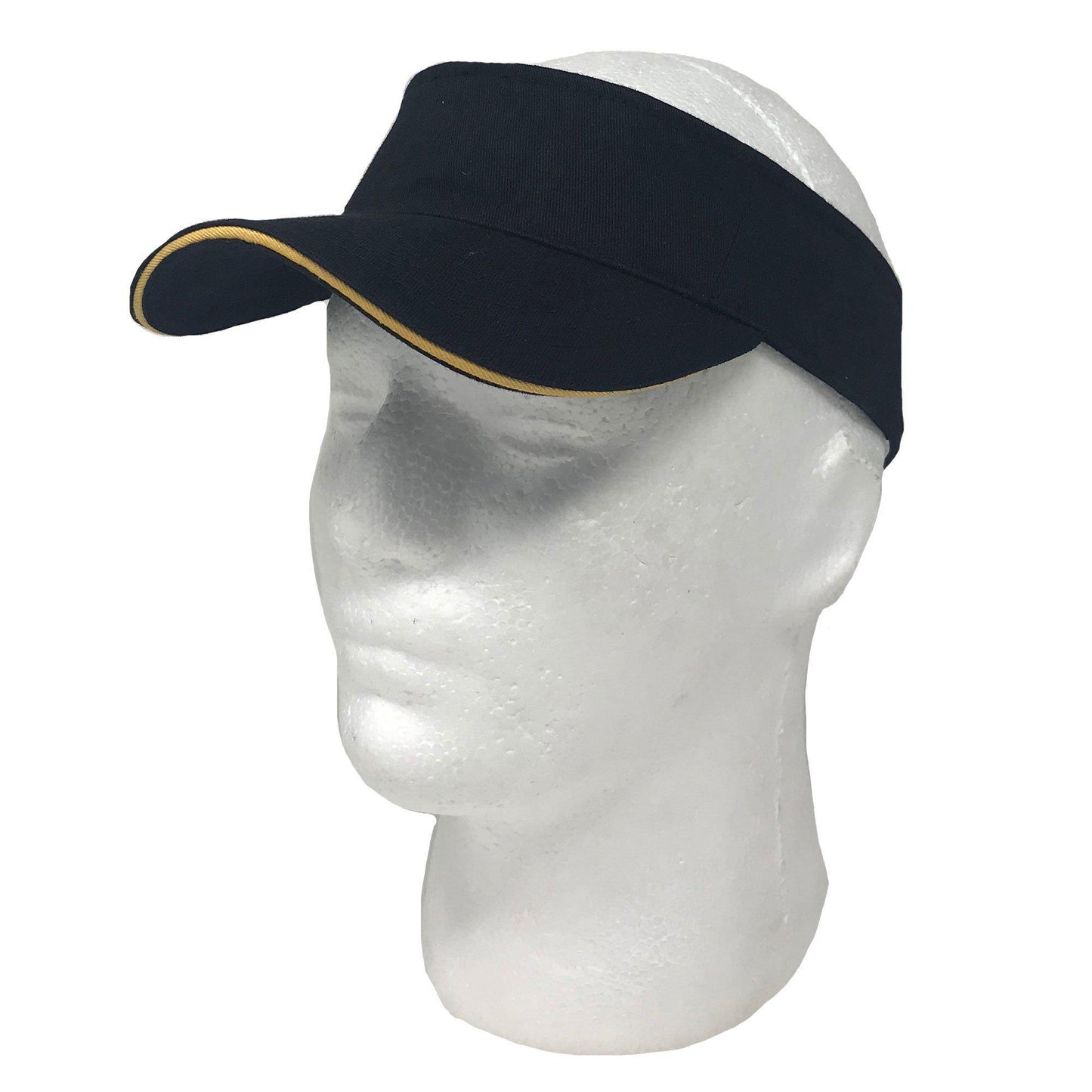 1 Dozen Washed Sandwich Cotton Sun Beach Visors Gold Wholesale Lot Bulk-