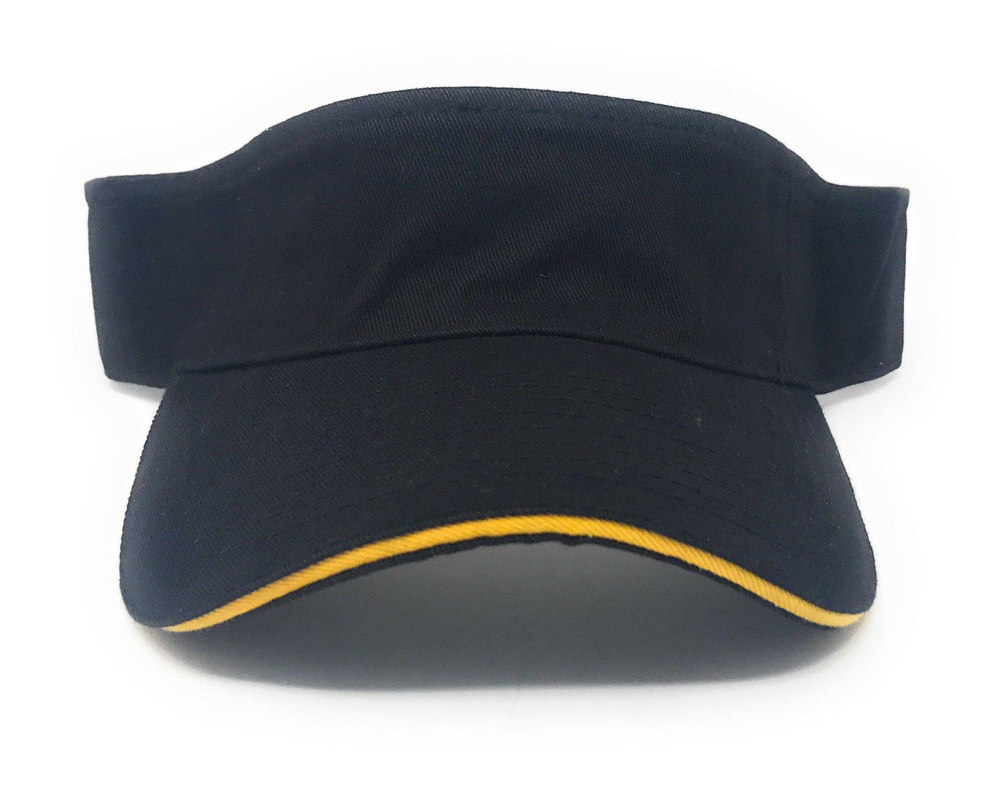 1 Dozen Washed Sandwich Cotton Sun Beach Visors Gold Wholesale Lot Bulk-
