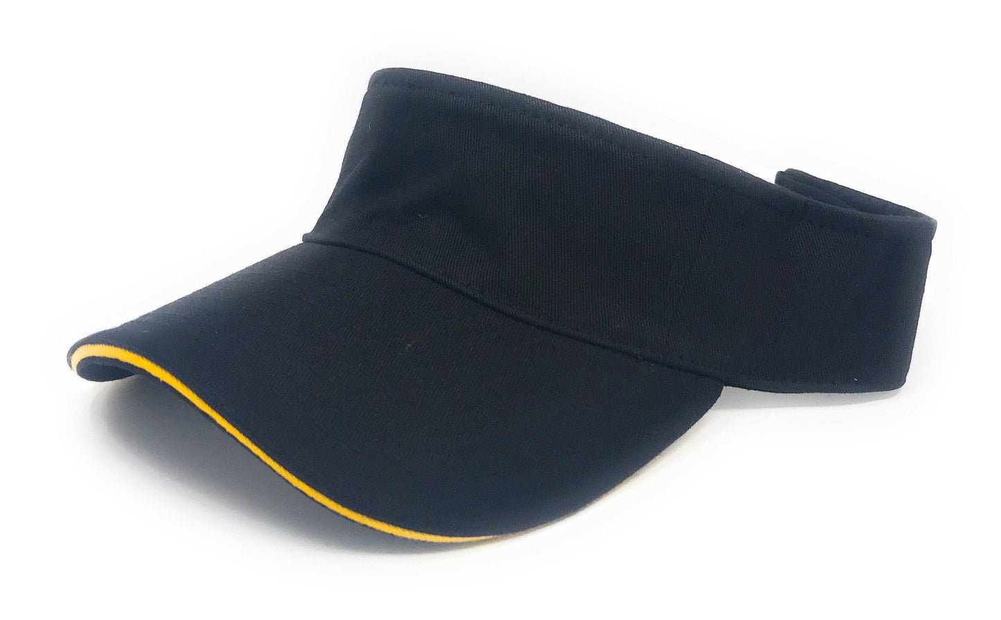 1 Dozen Washed Sandwich Cotton Sun Beach Visors Gold Wholesale Lot Bulk-